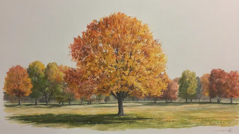 fall tree drawing