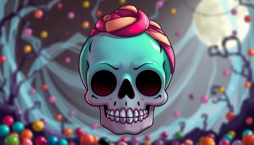 candy skull cartoon