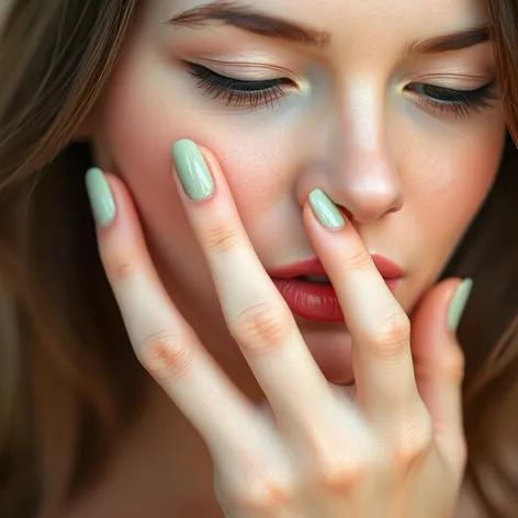 light green nails