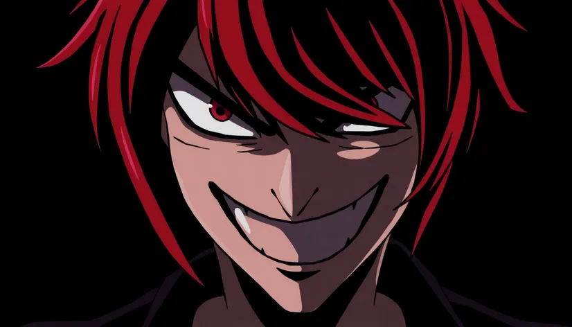 evil anime smile