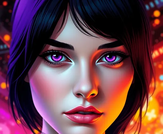 woman with purple eyes