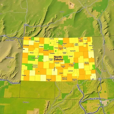 north dakota county map