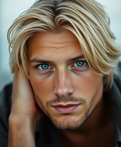 blonde blue eyed man