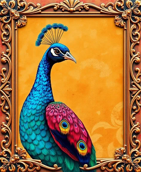 wall painting of peacock