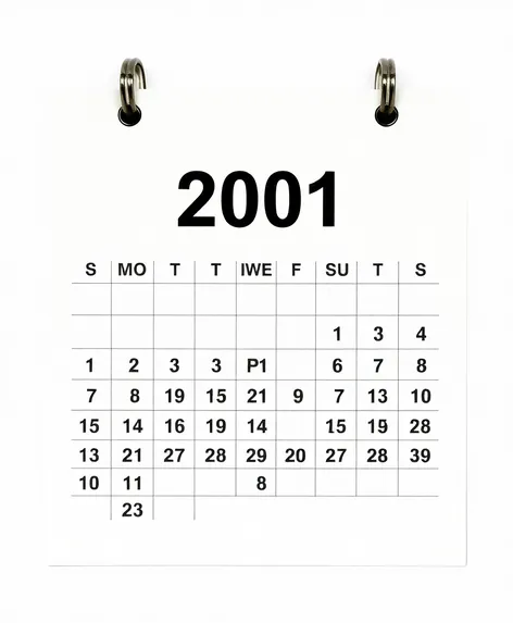 2001 calendar