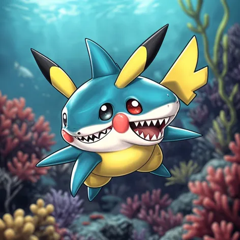 shark merged with pikachu