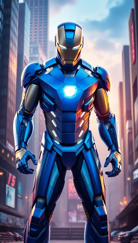 blue iron man costume