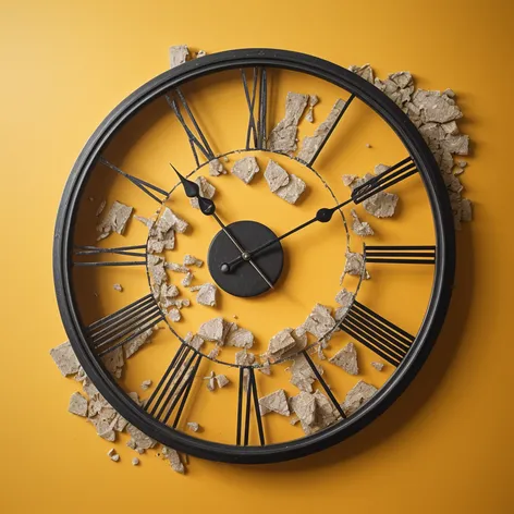 Roman yellow wall clock