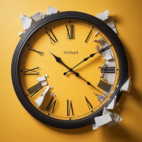 Roman yellow wall clock