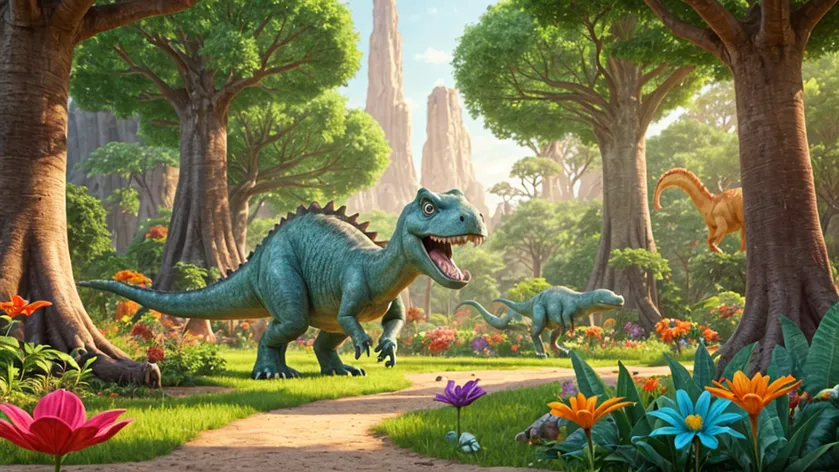 Dinosaur Forest: A dense,