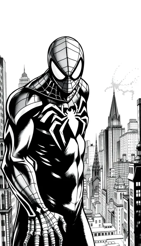 spiderman black and white