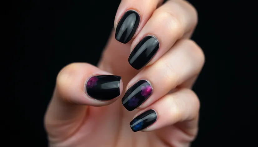 black ombre nails