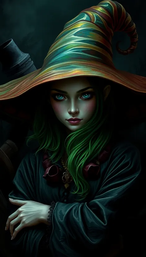 green haired witch