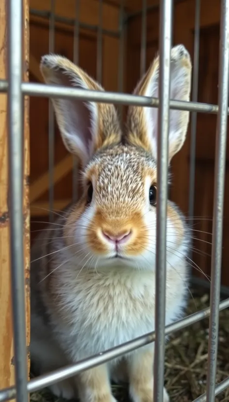 bunny in cage