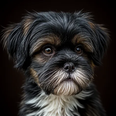 young black shih tzu