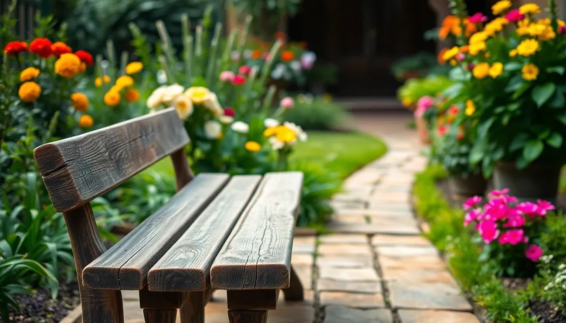 concrete garden bench