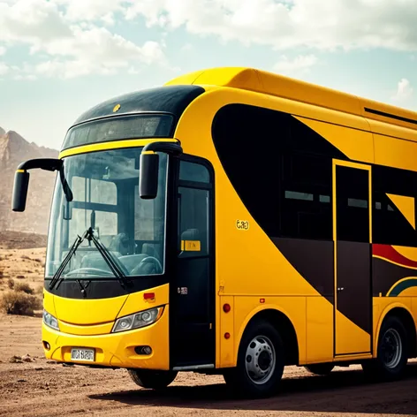 modern yellow bus at