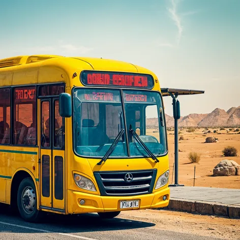 modern yellow bus at