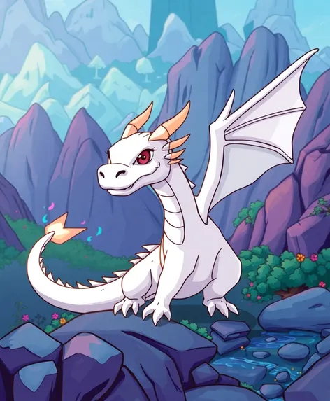 cartoon white dragon