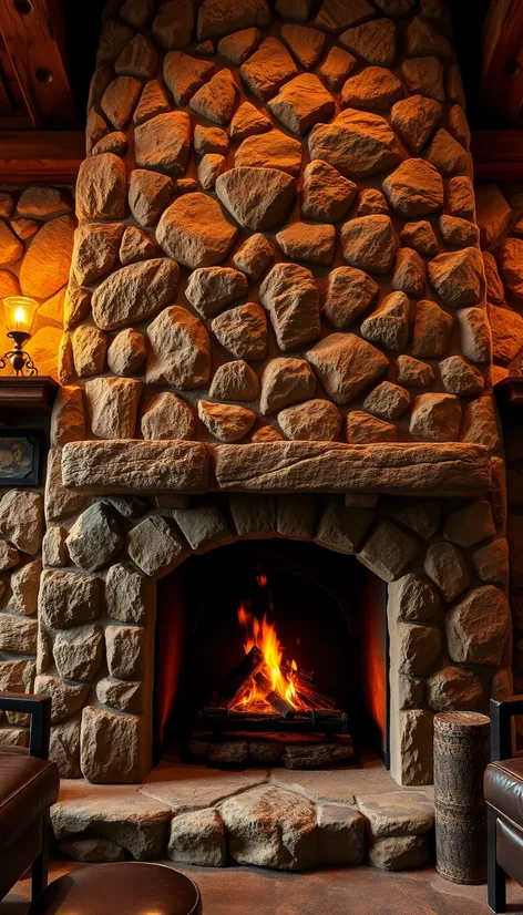 rock fireplace