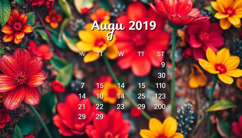 august 2019 calendar