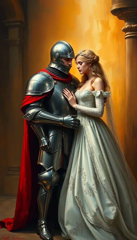 knight and princess painting