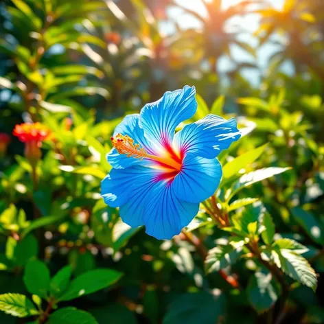 blue hibiscus plant