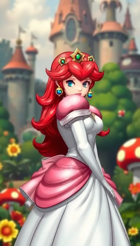 princess peach red hair