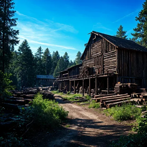 lumber mill in forest