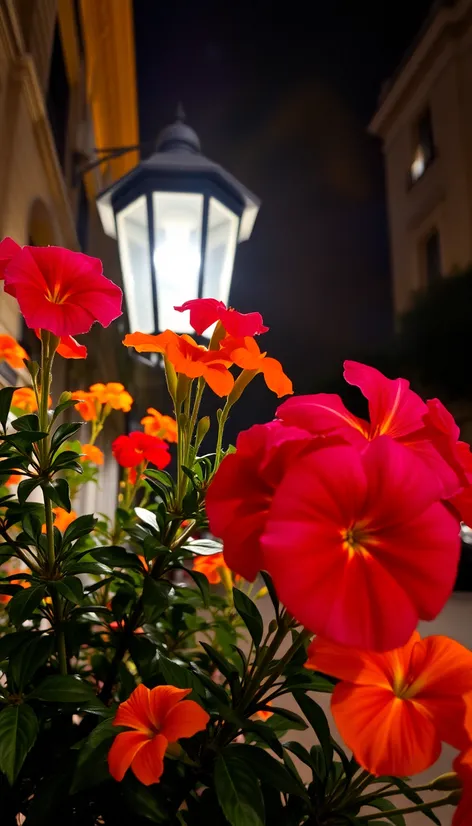 lamp post with flowers