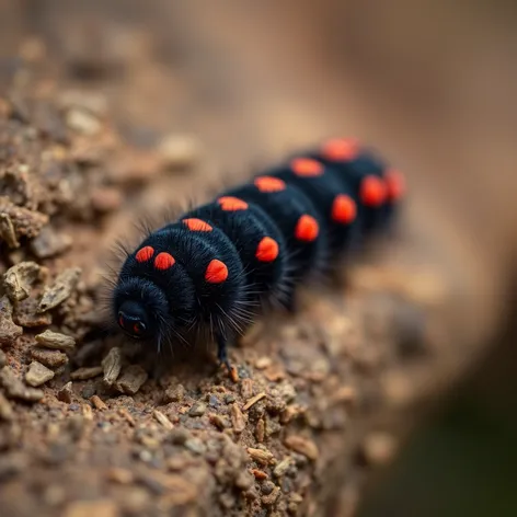 black and red caterpillar