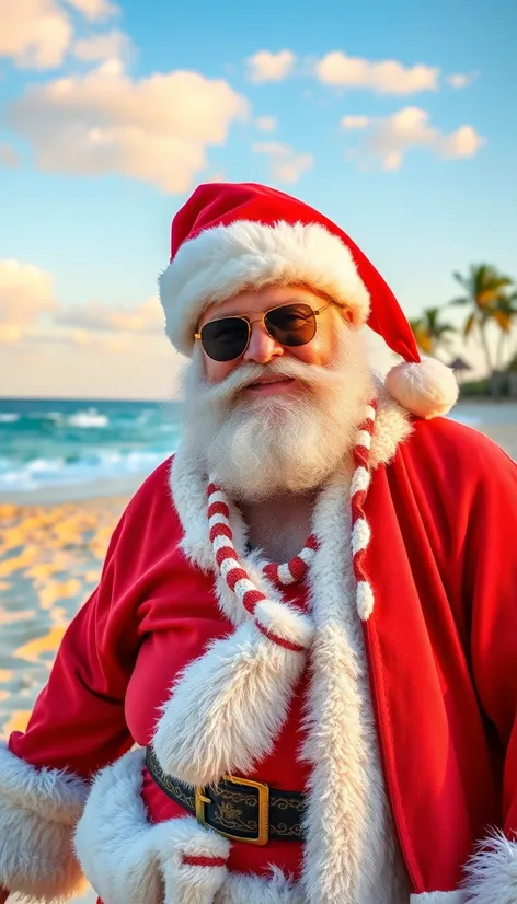 santa at the beach