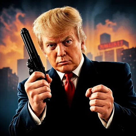 Donald Trump with revolver