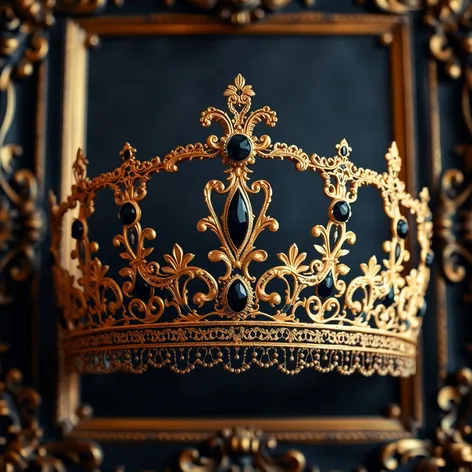 gold and black tiara