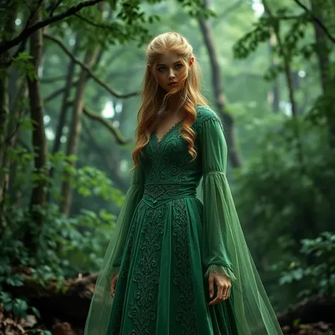 green elven dress