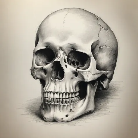 skeleton head drawing
