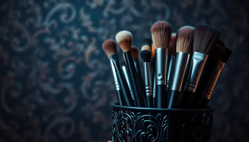 makeup brushes in a