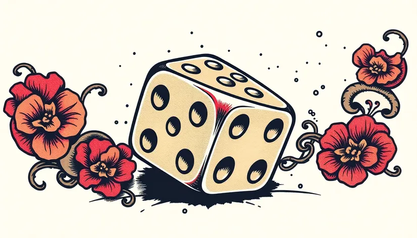 cup rolling dice sketch