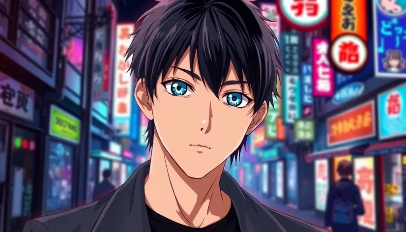 blue eyes black hair