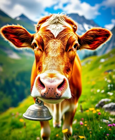 swiss cow with bell