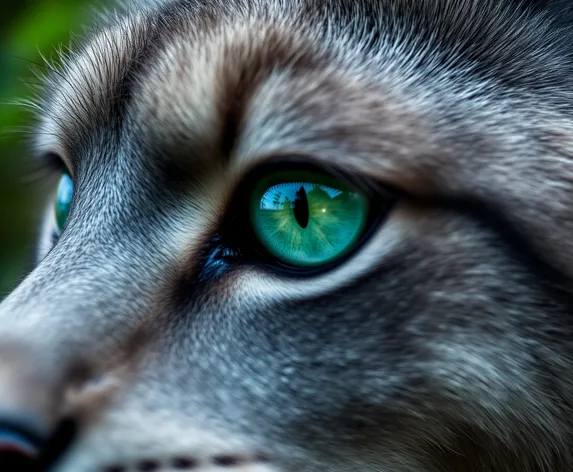 grey with green eyes