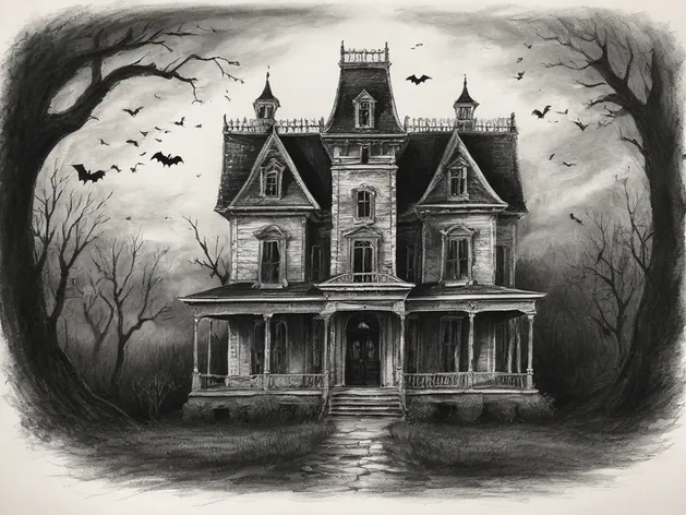 haunted house drawing