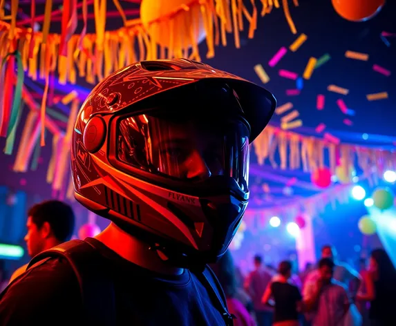 party with helmet on