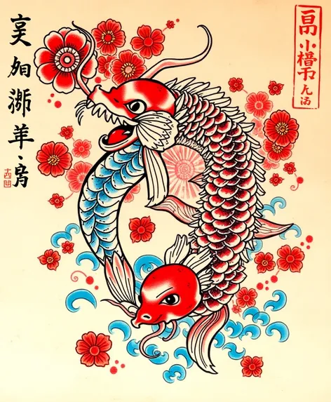 koi fish and dragon