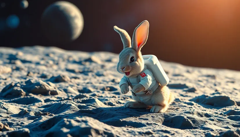 bunny on the moon