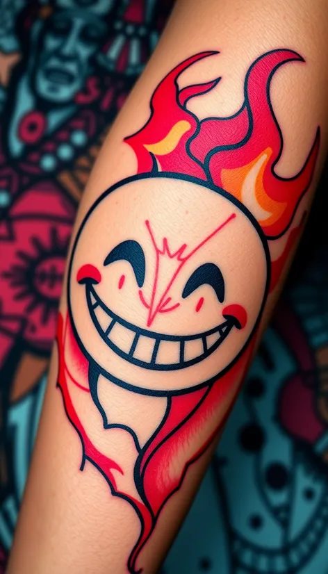 smiley face tattoo