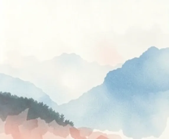 watercolor painting landscape mountains