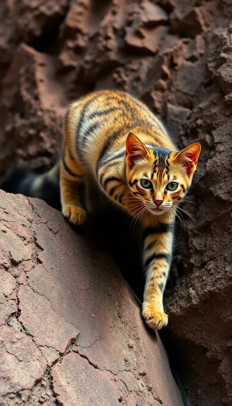 cat climbing wall