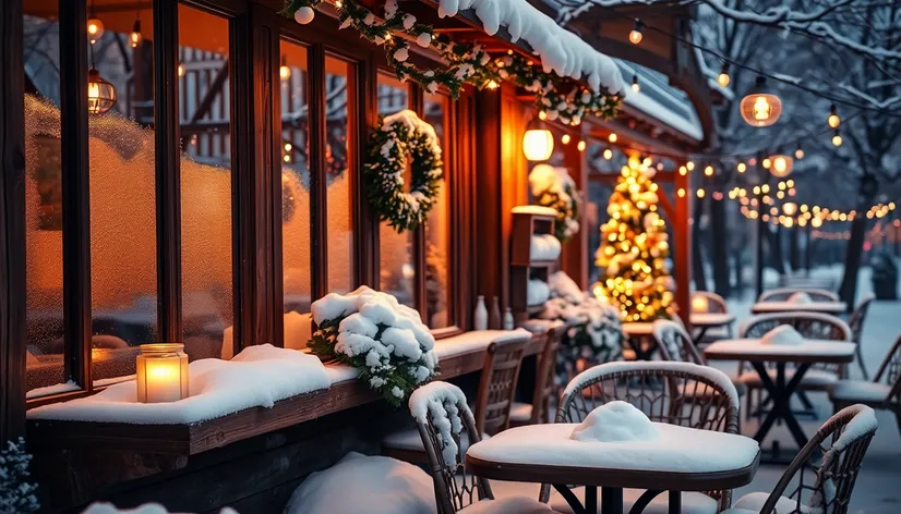 snow outdoor coffee shop