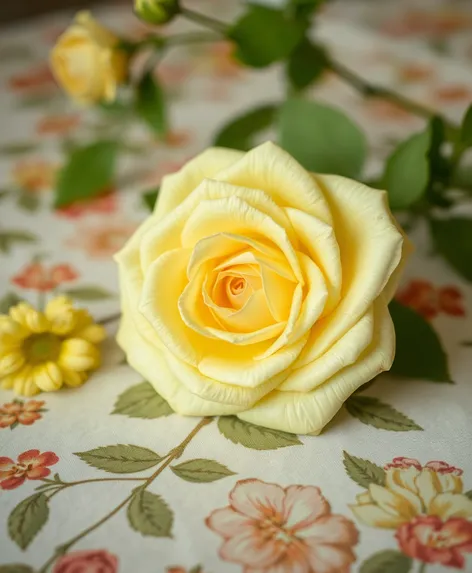 yellow cabbage rose tablecloth